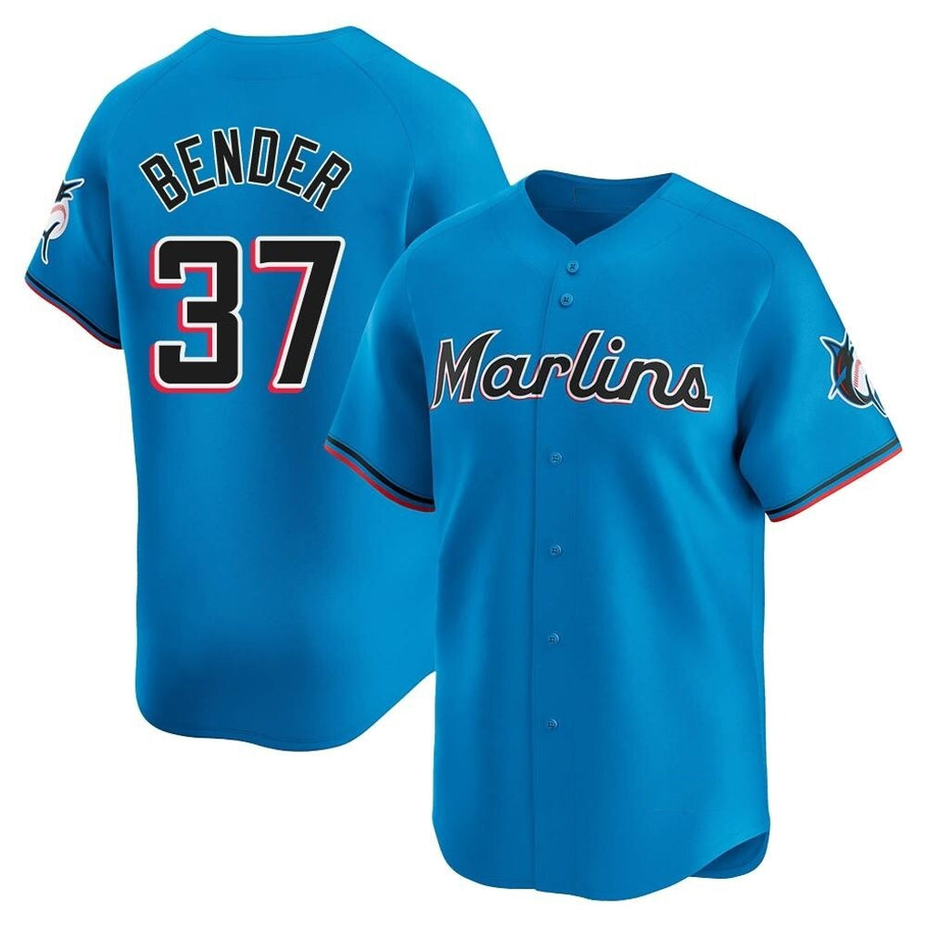 M.Marlins #37 Anthony Bender Player Blue Home Limited Fdoa Stitched Jerseys
