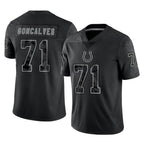 IN.Colts #71 Matt Goncalves Player Black Reflective Limited Game Gdoa Stitched Jerseys