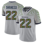S.Seahawks #22 Rashid Shaheed Player Grey Limited 2025 Rivalries Collection Home Game Gdoa Stitched Jerseys