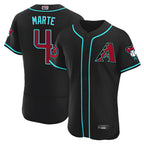 A.Diamondbacks #4 Ketel Marte Player Black Limited Elite Home Game Gdoa Stitched Jerseys