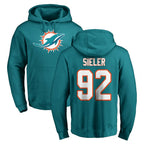 M.Dolphins #92 Zach Sieler Player Aqua LOGO Pullover Hoodies Limited Gdoa Stitched Jerseys
