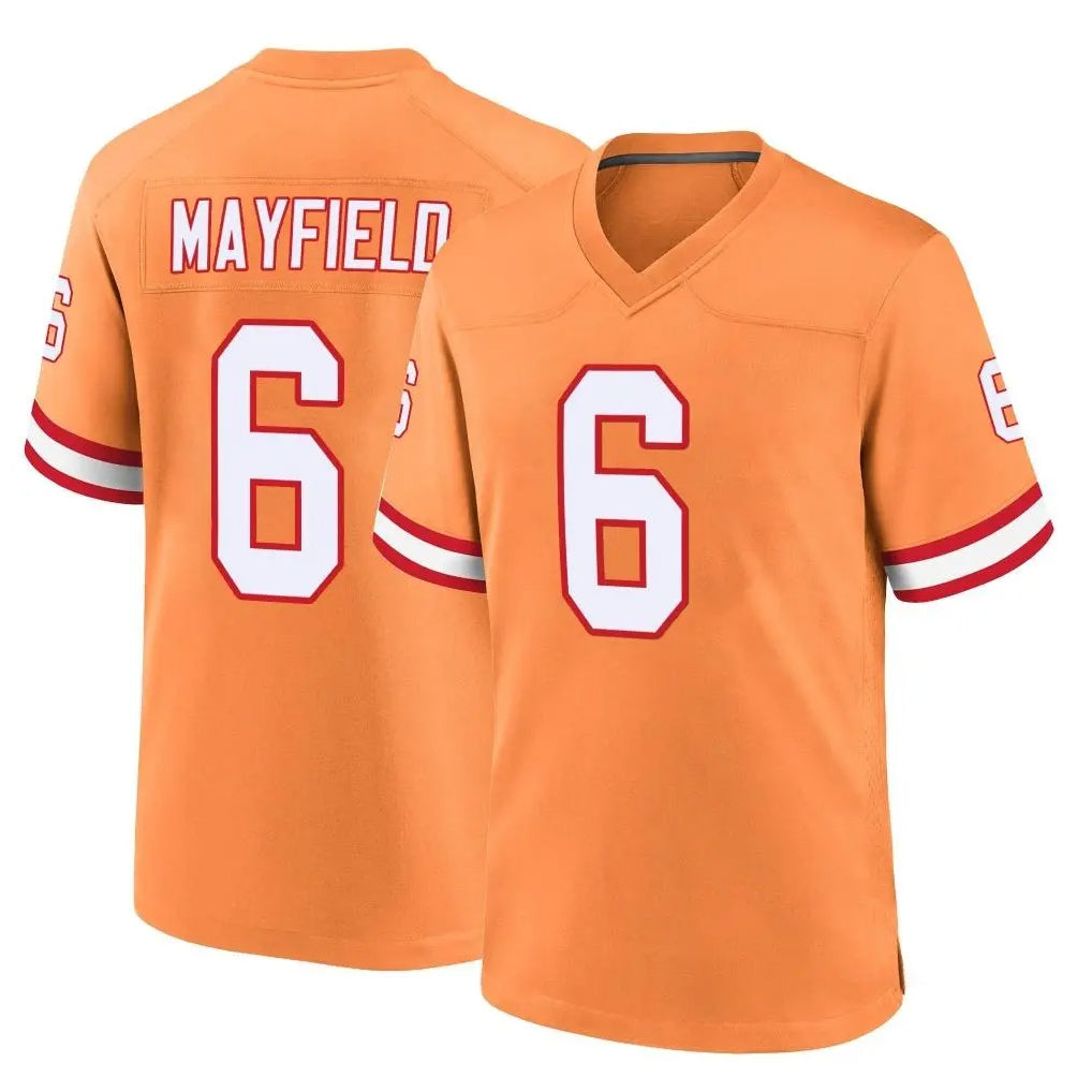 TB.Buccaneers #6 Baker Mayfield Player Orange Throwback Home Game Gdoa Stitched Jerseys