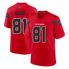 H.Texans #81 Jayden Higgins Player Red Alternate Home Game Gdoa Stitched Jerseys