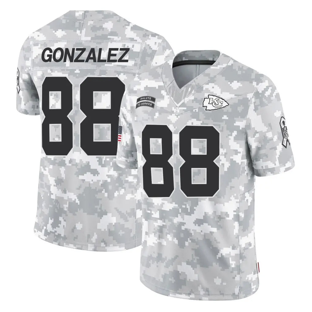 KC.Chiefs #88 Tony Gonzalez Player Arctic Camo Salute To Service Limited Game Gdoa Stitched Jerseys