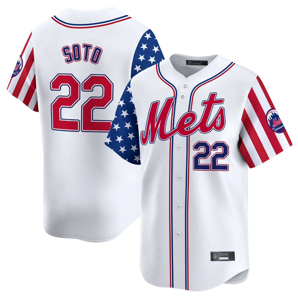 NY.Mets #22 Juan Soto Player White 2025 Independence Day Vapor Premier Limited  Fdoa Stitched Jerseys