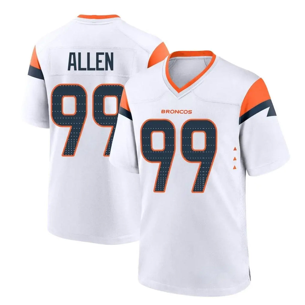 D.Broncos #99 Zach Allen Player White Home Game Gdoa Stitched Jerseys