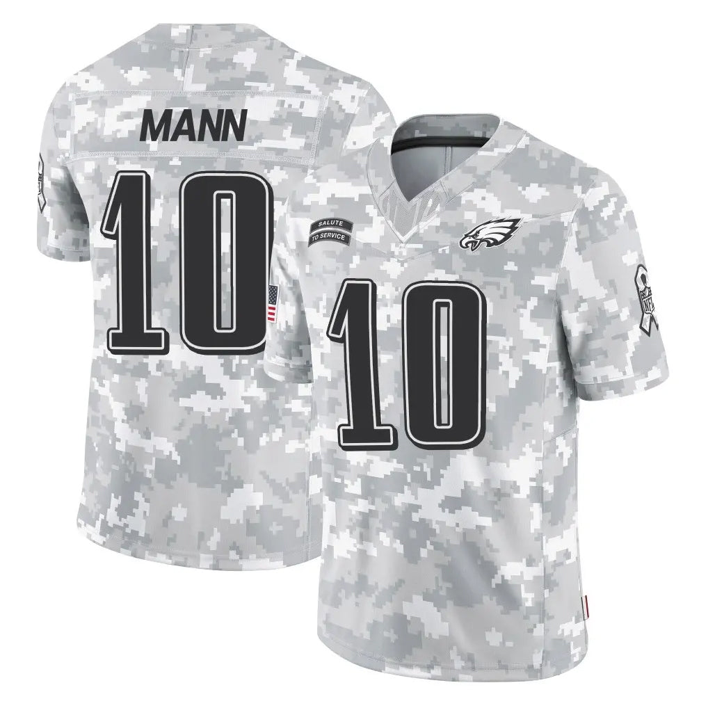 P.Eagles #10 Braden Mann Player Arctic Camo Salute to Service Limited Game Gdoa Stitched Jerseys