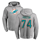 M.Dolphins #74 Kadyn Proctor Player Gray LOGO Pullover Hoodies Limited Gdoa Stitched Jerseys