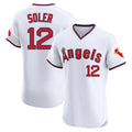 LA.Angels #12 Jorge Soler Player White T-shirt Home Limited Elite Fdoa Stitched Jerseys