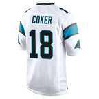 C.Panthers #18 Jalen Coker Player White Game Gdoa Stitched Jerseys