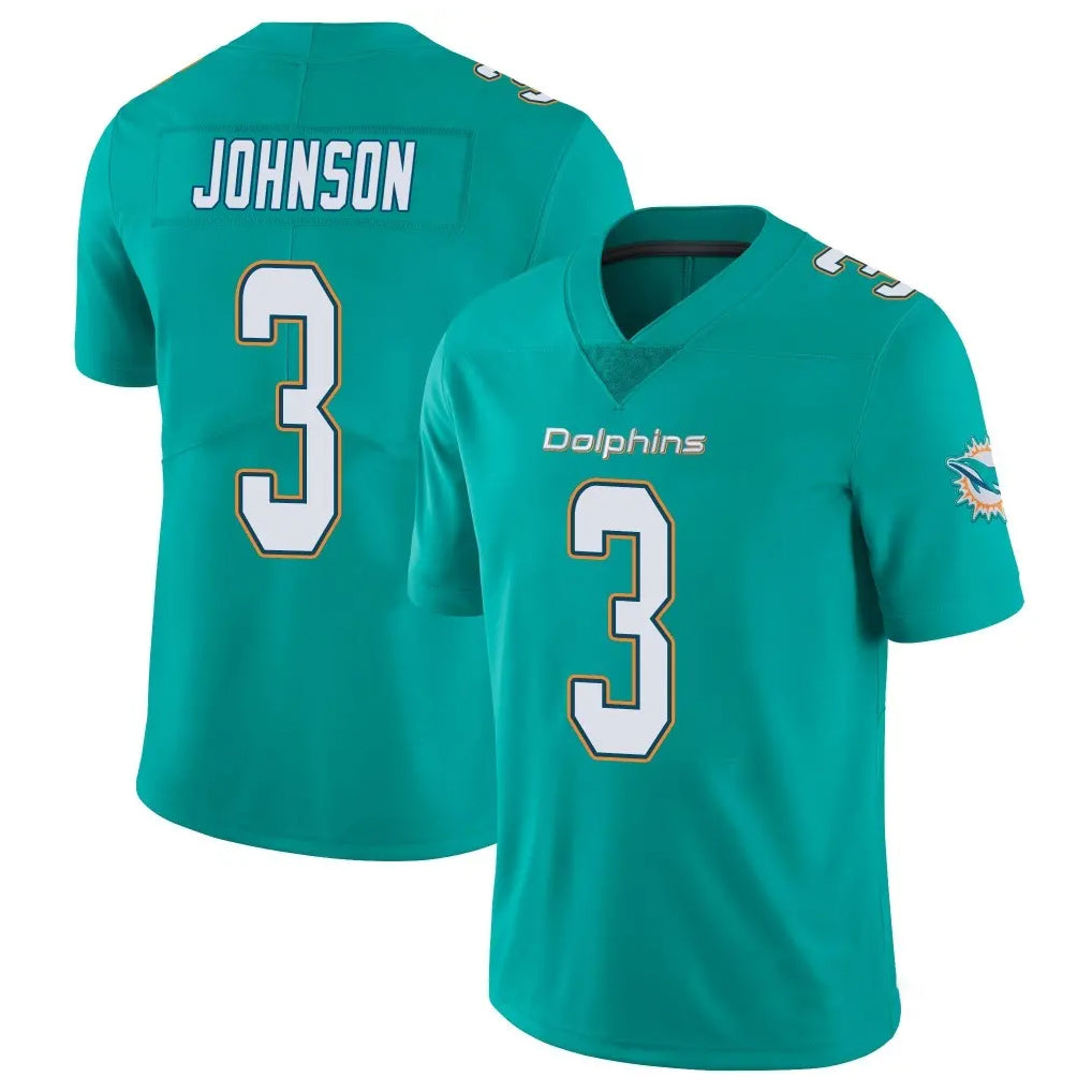 M.Dolphins #3 Chris Johnson Player Aqua Limited Vapor Untouchable Home Game Gdoa Stitched Jerseys