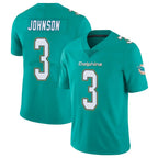 M.Dolphins #3 Chris Johnson Player Aqua Limited Vapor Untouchable Home Game Gdoa Stitched Jerseys