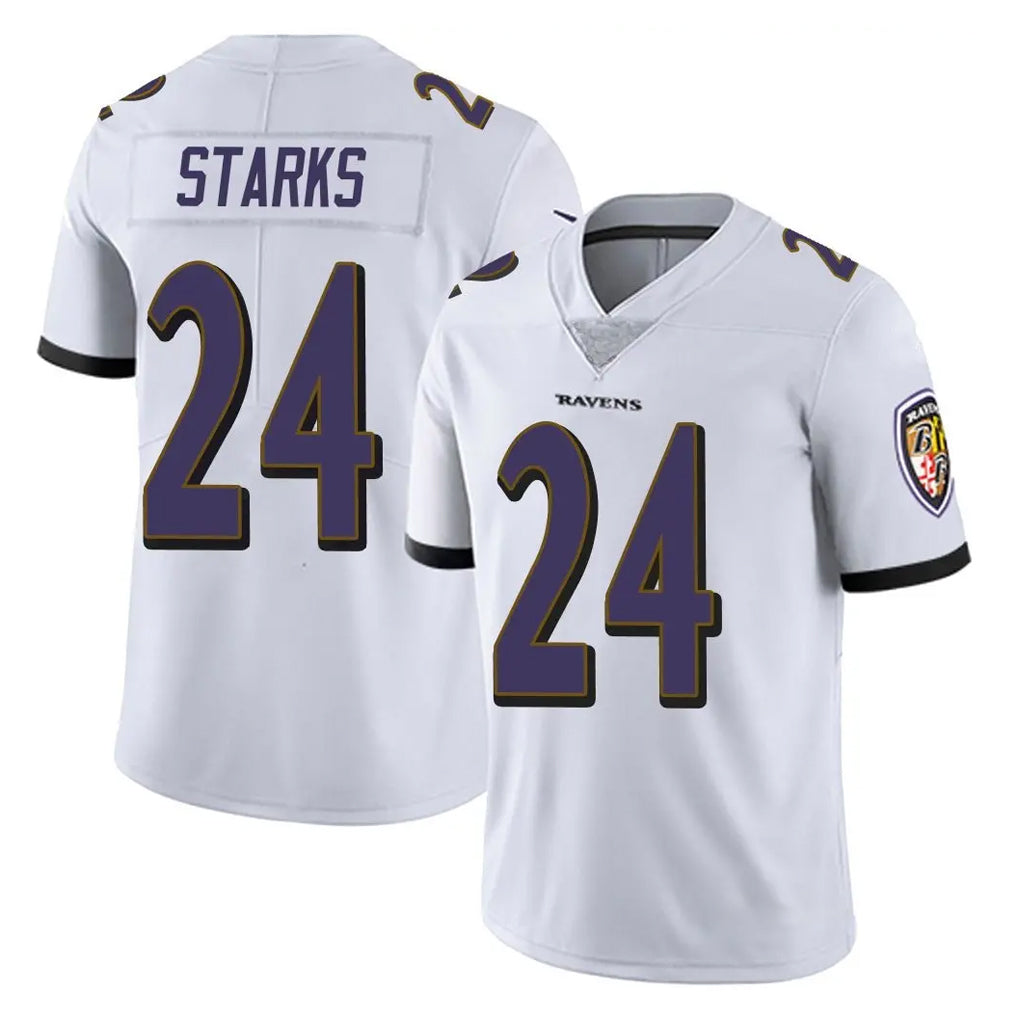 B.Ravens #24 Malaki Starks Player White Vapor F.U.S.E. Limited Gdoa Stitched Jerseys