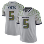 S.Seahawks #5 Jason Myers Player Grey Limited 2025 Rivalries Collection Home Game Gdoa Stitched Jerseys