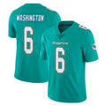 M.Dolphins #6 Malik Washington Player Aqua Limited Vapor Untouchable Home Game Gdoa Stitched Jerseys