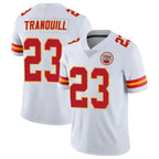 KC.Chiefs #23 Drue Tranquill Player White Limited Vapor Untouchable Home Game Gdoa Stitched Jerseys