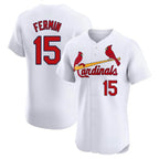 St. Louis Cardinals #15 Jose Fermin Player White Home Limited Elite Fdoa Stitched Jerseys