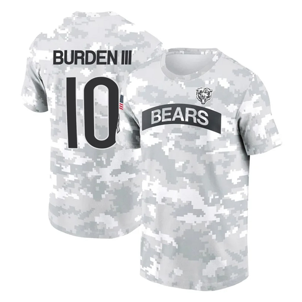 C.Bears #10 Luther Burden III Player Arctic Camo Salute to Service Performance T-Shirt Limited Gdoa Stitched Jerseys