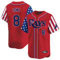 T.Bay Rays #8 Brandon Lowe Player Red 2025 Independence Day Vapor Premier Limited Fdoa Stitched Jerseys