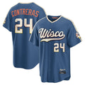 M.Brewers #24 William Contreras Player Blue 2026 City Connect Home Game Fdoa Stitched Jerseys