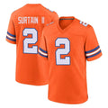 D.Broncos #2 Pat Surtain II Player Orange Alternate Collection Throwback Game Gdoa Stitched Jerseys