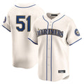 S.Mariners #51 Ichiro Suzuki Player Cream Home Limited Fdoa Stitched Jerseys