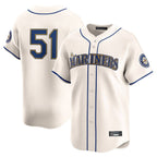 S.Mariners #51 Ichiro Suzuki Player Cream Home Limited Fdoa Stitched Jerseys