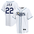 T.Bay Rays #22 Griffin Jax Player White Home Game Fdoa Stitched Jerseys