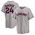 C.Guardians #24 Triston McKenzie Player Gray Game Home Gdoa Stitched Jerseys