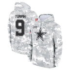 D.Cowboys #9 KaVontae Turpin Player Arctic Camo Salute to Service Hoodies Limited Game Gdoa Stitched Jerseys