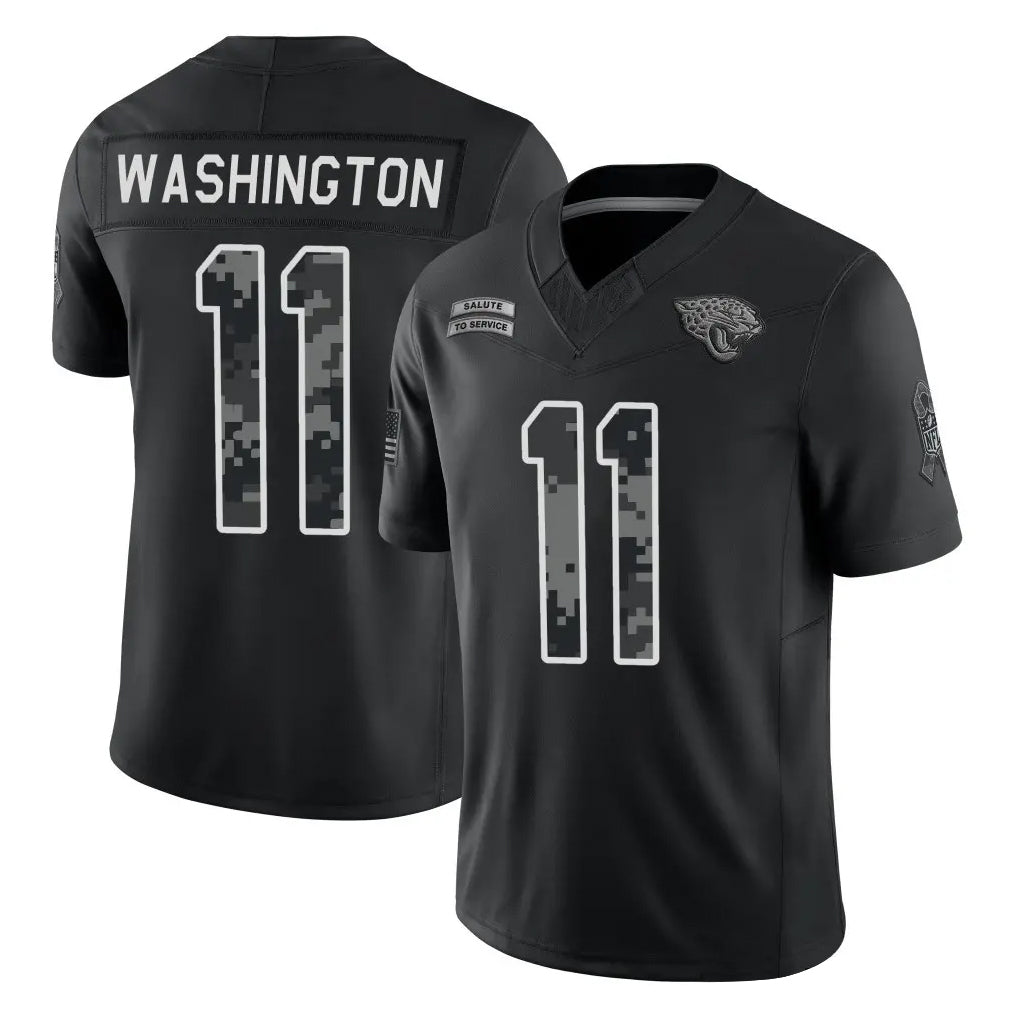 J.Jaguars #11 Parker Washington Player Black Limited 2026 Salute to Service Home Game Gdoa Stitched Jerseys