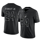 H.Texans #24 Derek Stingley Jr. Player Black Reflective Limited Game Gdoa Stitched Jerseys