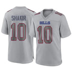 B.Bills #10 Khalil Shakir Player Gray Fashion Home Game Gdoa Stitched Jerseys