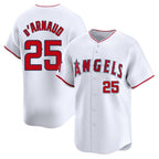 LA.Angels #25 Travis d'Arnaud Player White Limited Home Fdoa Stitched Jerseys