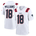 NE.Patriots #18 Kyle Williams Player White Home Game Gdoa Stitched Jerseys