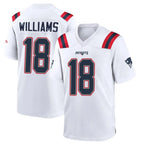 NE.Patriots #18 Kyle Williams Player White Home Game Gdoa Stitched Jerseys