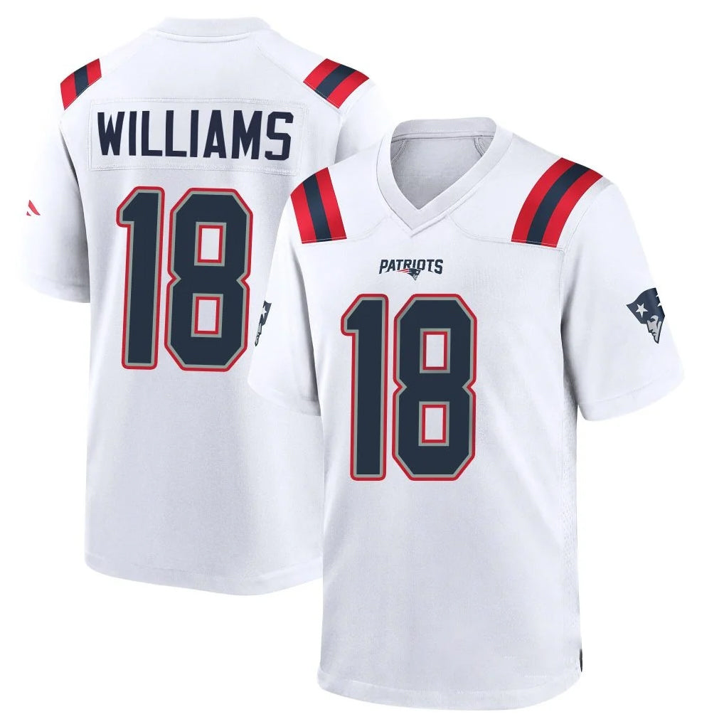 NE.Patriots #18 Kyle Williams Player White Home Game Gdoa Stitched Jerseys