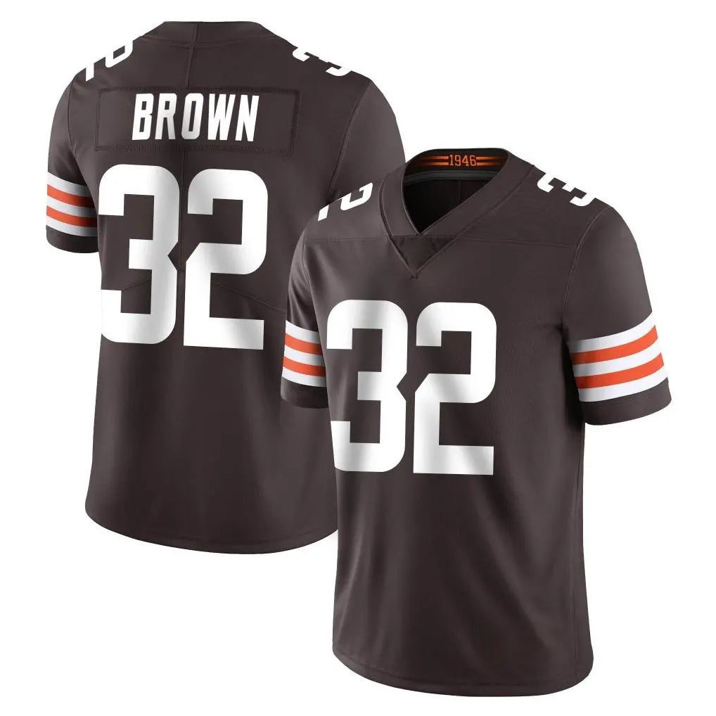 C.Browns #32 Jim Brown Player Brown Color Vapor Untouchable Limited Home Game Gdoa Stitched Jerseys