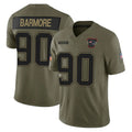 NE.Patriots #90 Christian Barmore Player Olive 2025 Salute To Service Limited Gdoa Stitched Jerseys