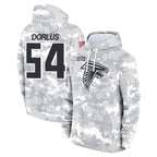 A.Falcons #54 Brandon Dorlus Player Camo Arctic Salute to Service Hoodies Limited Gdoa Stitched Jerseys