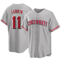 C.Reds #11 Barry Larkin Player Gray Home Game Gdoa Stitched Jerseys