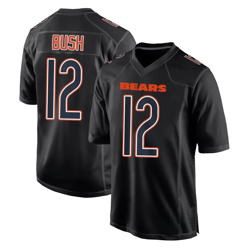 C.Bears #12 Devin Bush Player Carbon Black Fashion Game Gdoa Stitched Jerseys