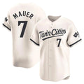 M.Twins #7 Joe Mauer Player Cream Home Limited Fdoa Stitched Jerseys