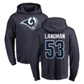 LA.Rams #53 Nate Landman Player Navy Pullover Hoodie Limited Game Gdoa Stitched Jerseys