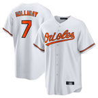 B.Orioles #7 Jackson Holliday Player White Home Game Gdoa Stitched Jerseys