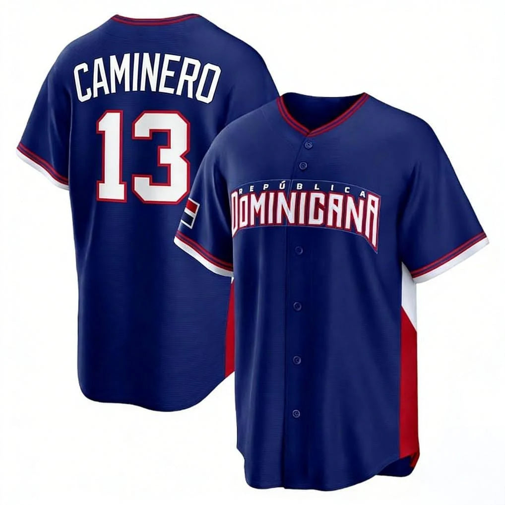 T.Bay Rays #13 Junior Caminero Player Royal 2026 World Classic Limited Fdoa Stitched Jerseys