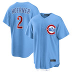 C.Cubs #2 Nico Hoerner Player Light Blue Home Game Gdoa Stitched Jerseys