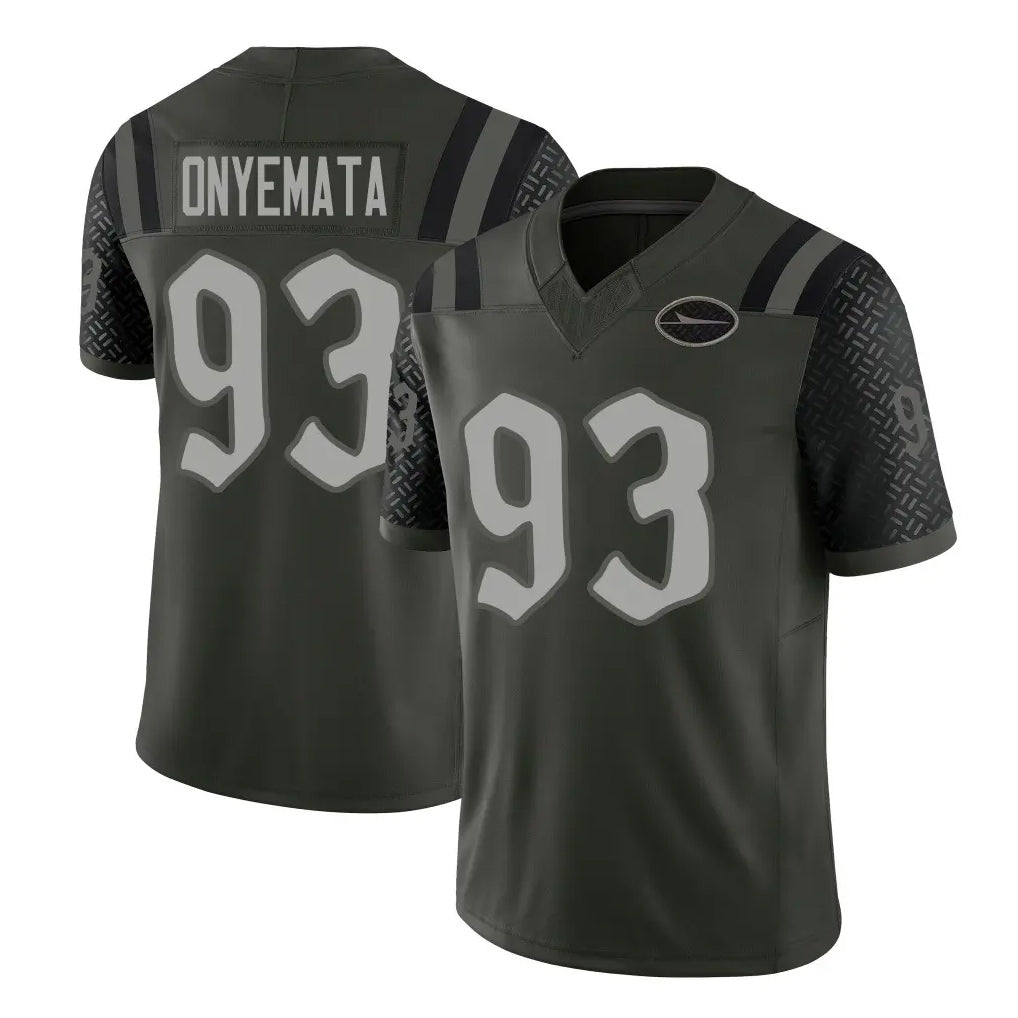 NY.Jets #93 David Onyemata Player Green Limited 2025 Rivalries Collection Home Game Gdoa Stitched Jerseys