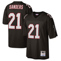 A.Falcons #21 Deion Sanders Mitchell & Ness Black 1992 Retired Player Replica Gdoa Stitched Jerseys