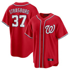 W.Nationals #37 Stephen Strasburg Player Red Alternate Replica Player Game Fdoa Stitched Jerseys